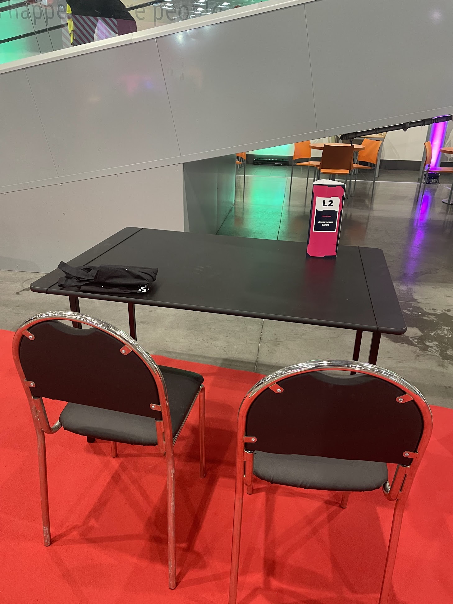 My booth near the escalator