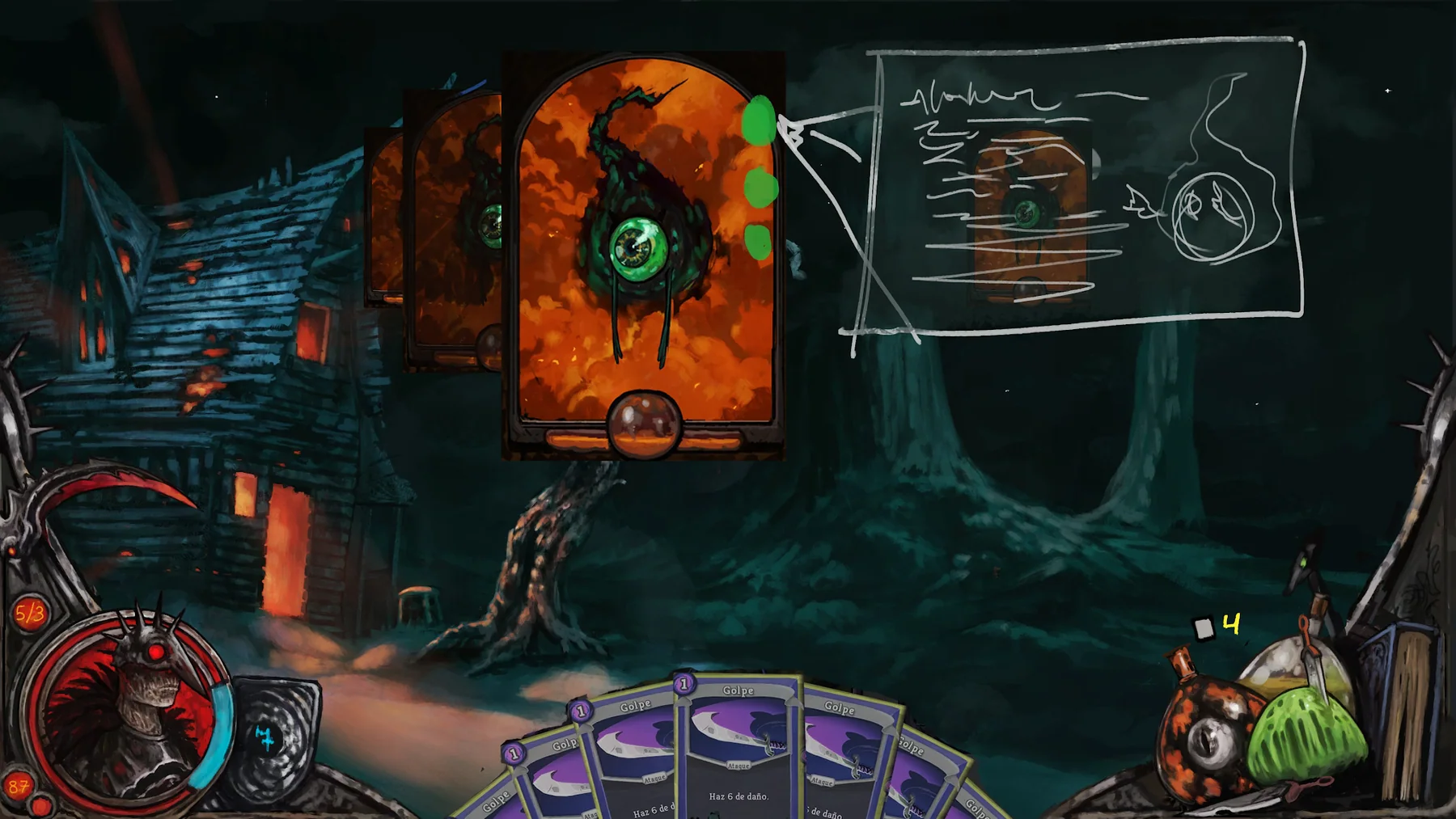 Monster battle UI mockup