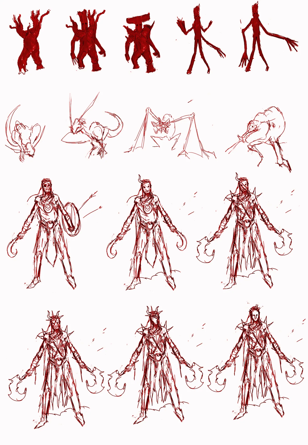 Red monster concept sheet