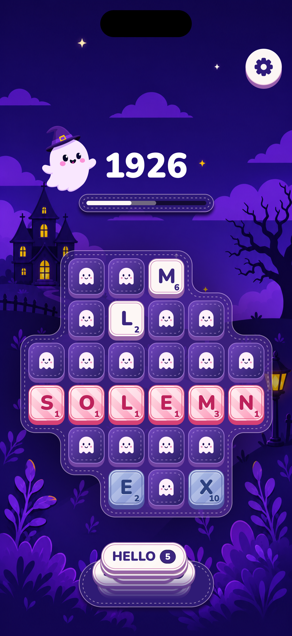 Early Phantom Words gameplay design mockup